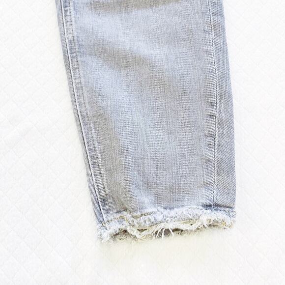 Zara Grey Wash Skinny Denim Jeans Distressed Hem SZ14 - Picture 6 of 9